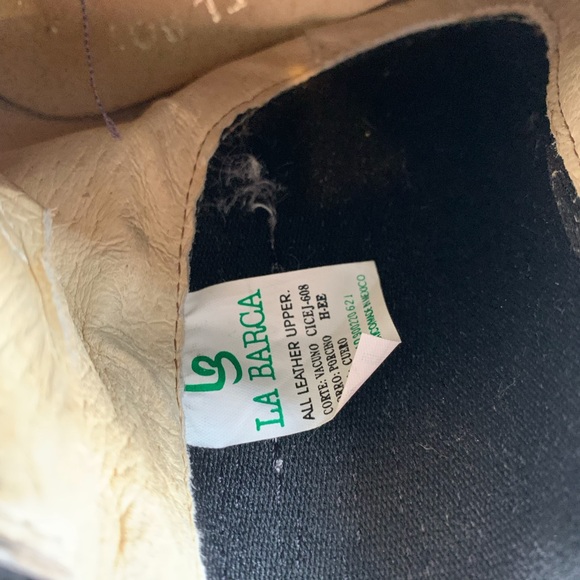 LA BARCA Ivory Leather Botin Charro Ankle Boots Pull On Chelsea Boot Western 6 - Picture 9 of 9